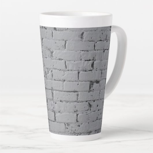 Grijs geschilderde bakstenen muurprint latte mok (Rechterhoek)