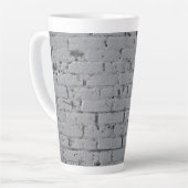 Grijs geschilderde bakstenen muurprint latte mok (Linkerhoek)
