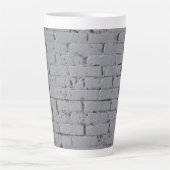 Grijs geschilderde bakstenen muurprint latte mok (Voorkant)