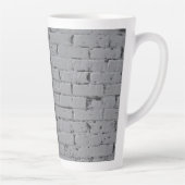 Grijs geschilderde bakstenen muurprint latte mok (Rechts)