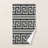 Grijs gestikte Griekse sleutelontwerper Bad Handdoek (Handdoek)