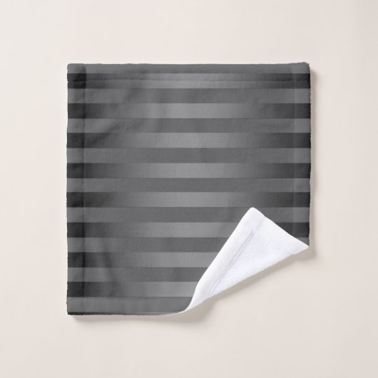 Grijs, gestreept, gradiënt, grijze strepen, eenvou bad handdoek (Wasdoekje)
