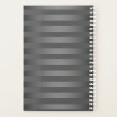 Grijs, gestreept, gradiënt, grijze strepen, eenvou planner (Achterkant)