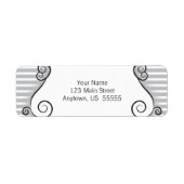  grijs gestreepte adreslabel voor retourzending etiket (Voorkant)