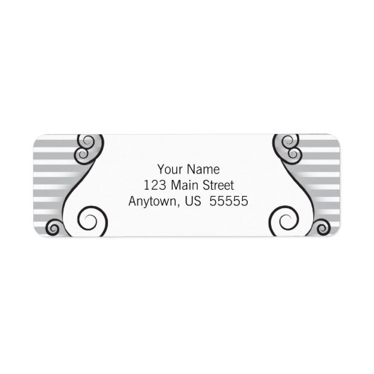  grijs gestreepte adreslabel voor retourzending etiket (Voorkant)
