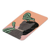 Grijs gestreepte kat planten bedankt magneet (Linkerzijde)