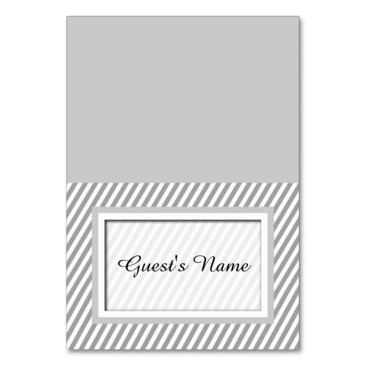  grijs gestreepte naam Plaats kaarten (Voorkant)