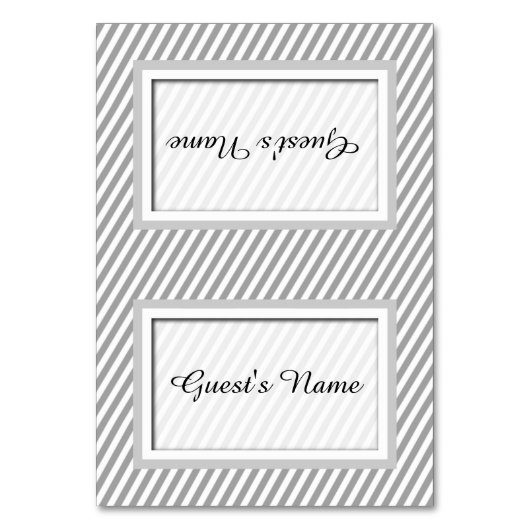 grijs gestreepte naam Plaats kaarten (Voorkant)