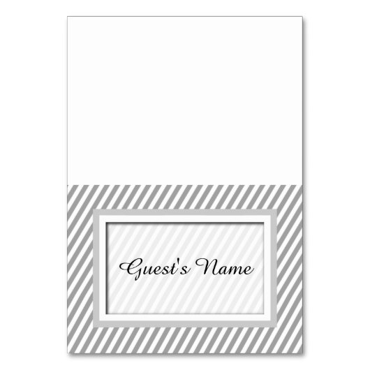  grijs gestreepte naam Plaats kaarten (Voorkant)