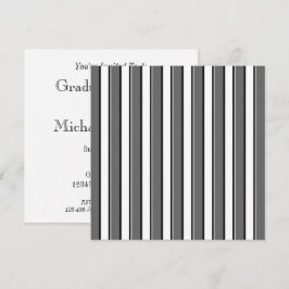 Grijs gestreepte op maat gemaakte afstudeeruitnodi kaart
