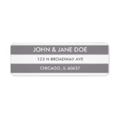 Grijs gestreepte retour adreslabel etiket (Voorkant)