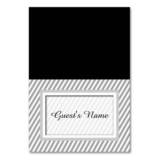  grijs gestreepte tentnaam plaatskaarten kaart (Voorkant)