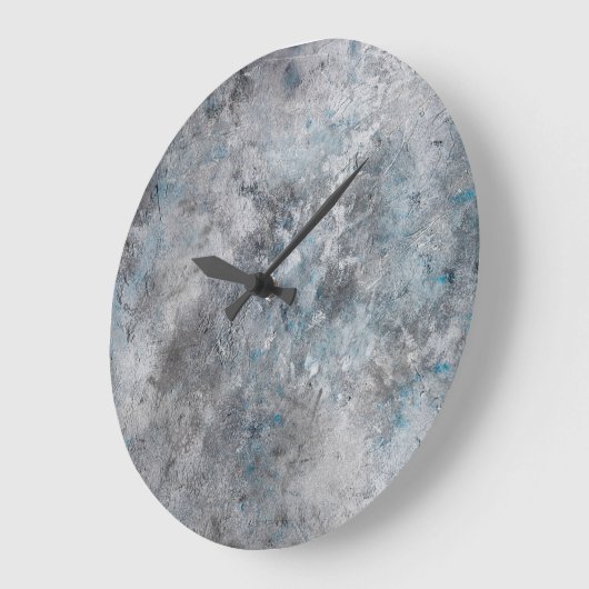 Grijs getextureerde betonwandachtergrond grote klok (Hoek)