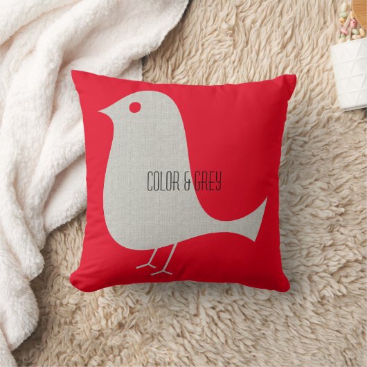  grijs getextureerde vogel kussen (Deken)