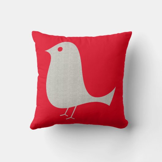  grijs getextureerde vogel kussen (Achterkant)