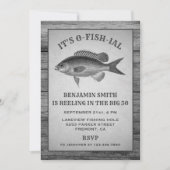 Grijs Gevist Verjaardagsfeestuitnodiging Kaart (Voorkant)