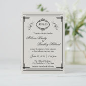 Grijs gevoerd Lijst - 3x5 bruiloft uitnodiging (Staand voorkant)