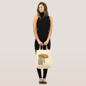 Grijs geweld onaanvaardbaar tote bag (Voorkant (model))