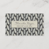 Grijs geweven blad op donkergrijs ontwerp visitekaartje (Voorkant)