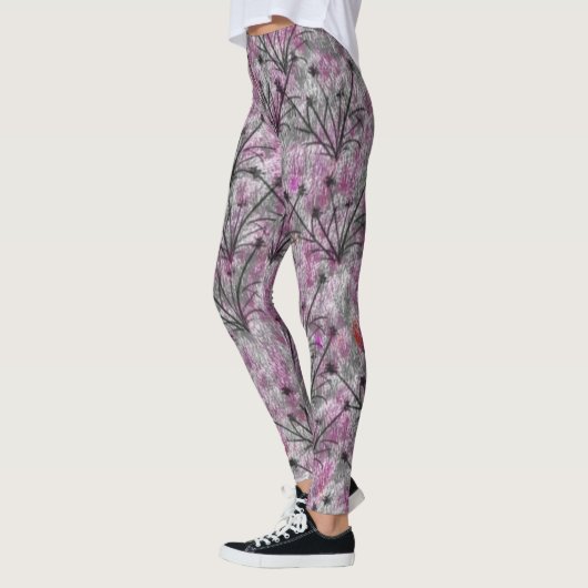 Grijs glanzend gras leggings (Links)