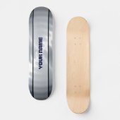 Grijs glanzend roestvrij staal metaal 4 skateboard (Voorkant)