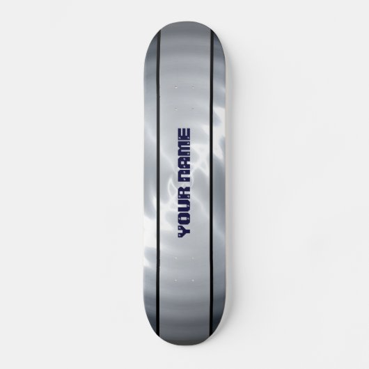 Grijs glanzend roestvrij staal metaal 4 skateboard (Voorkant)