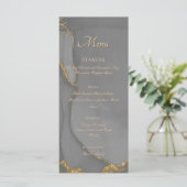 Grijs Glitter Alcohol Ink Chic Plat Menu (Staand voorkant)
