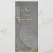 Grijs Glitter Alcohol Ink Chic Plat Menu (Voorkant)