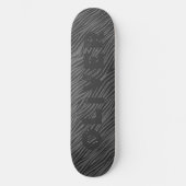 Grijs Glitter Skateboard Dierenprint Zebra Strepen (Voorkant)