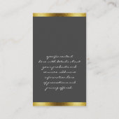 Grijs/Glitter Trim Golden Visitekaartje (Achterkant)