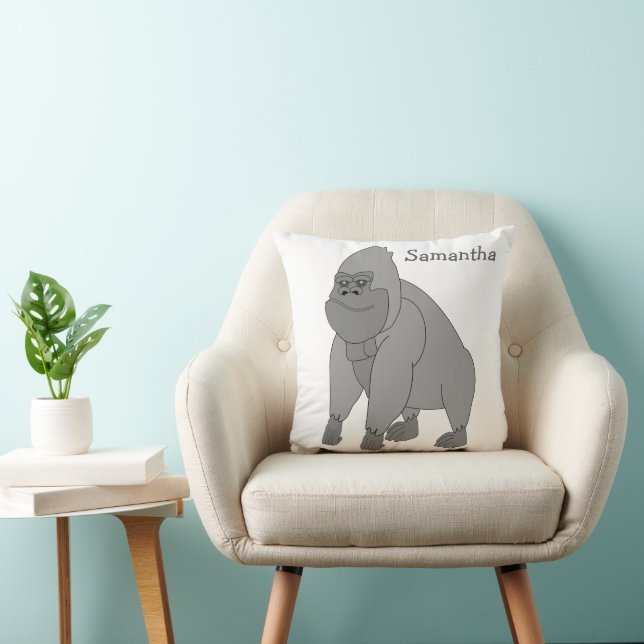 Grijs Gorilla-ontwerp Persoonlijk Kussen (Stoel)