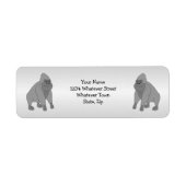 Grijs Gorilla Ontwerp Retouradres Etiket (Voorkant)