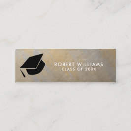 Grijs Goud Afstudeerder Pet Afstuderen Invoegen Mini Visitekaartje