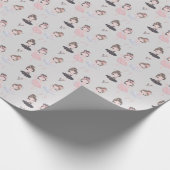 Grijs Goud Blauw Roze Waterverf Ballerinas Cadeaupapier (Hoek)