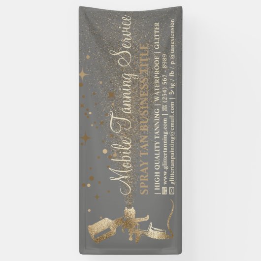 Grijs Goud Brons Spray Tanning Spandoek (Verticaal)