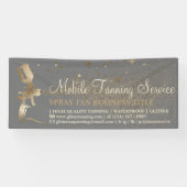 Grijs Goud Brons Spray Tanning Spandoek (Horizontaal)