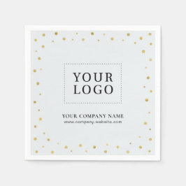 Grijs & Goud Confetti Bedrijf Promotie Logo Servet
