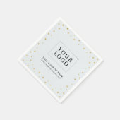 Grijs & Goud Confetti Bedrijf Promotie Logo Servet (Hoek)