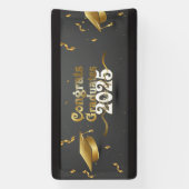 Grijs & Goud Congrats Afgestudeerden 2025 Spandoek (Verticaal)