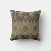 Grijs Goud Damask Pattern  Brocade Kussen (Voorkant)
