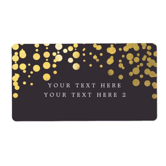Grijs & Goud Folie Modern Confetti Pakket Label (Voorkant)