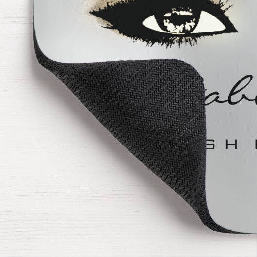 Grijs Goud Glitter Branding Beauty Lashes Skinny Muismat (Hoek)