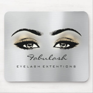 Grijs Goud Glitter Branding Beauty Lashes Skinny Muismat