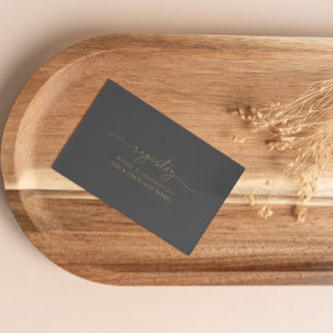 Grijs Goud Klassieke Bruiloft Gift Registry Informatiekaartje