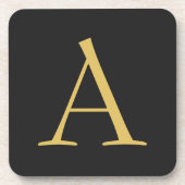 Grijs Goud Kleur Monogram Professioneel Bier Onderzetter (Voorkant)