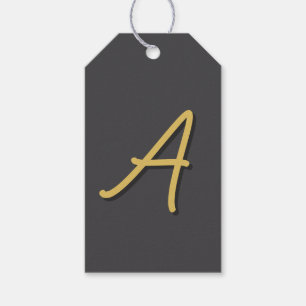 Grijs Goud Kleur Monogram Professioneel Cadeaulabel