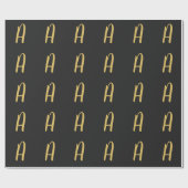 Grijs Goud Kleur Monogram Professioneel Cadeaupapier (Vlak)