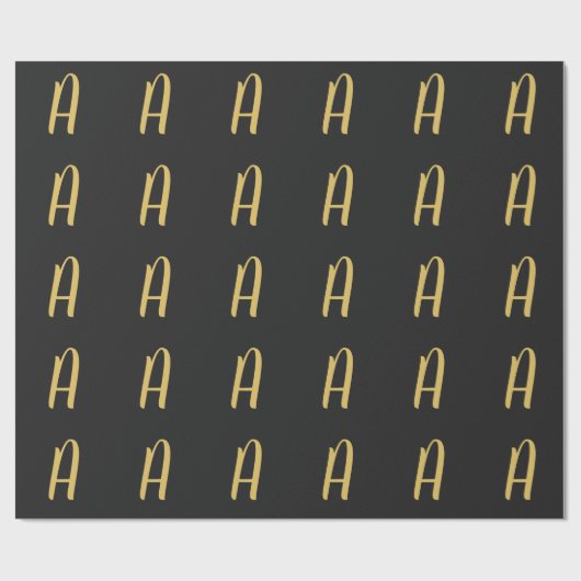 Grijs Goud Kleur Monogram Professioneel Cadeaupapier (Vlak)