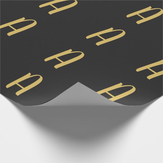 Grijs Goud Kleur Monogram Professioneel Cadeaupapier (Hoek)
