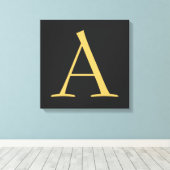 Grijs Goud Kleur Monogram Professioneel Canvas Afdruk (Insitu (Houten vloer))